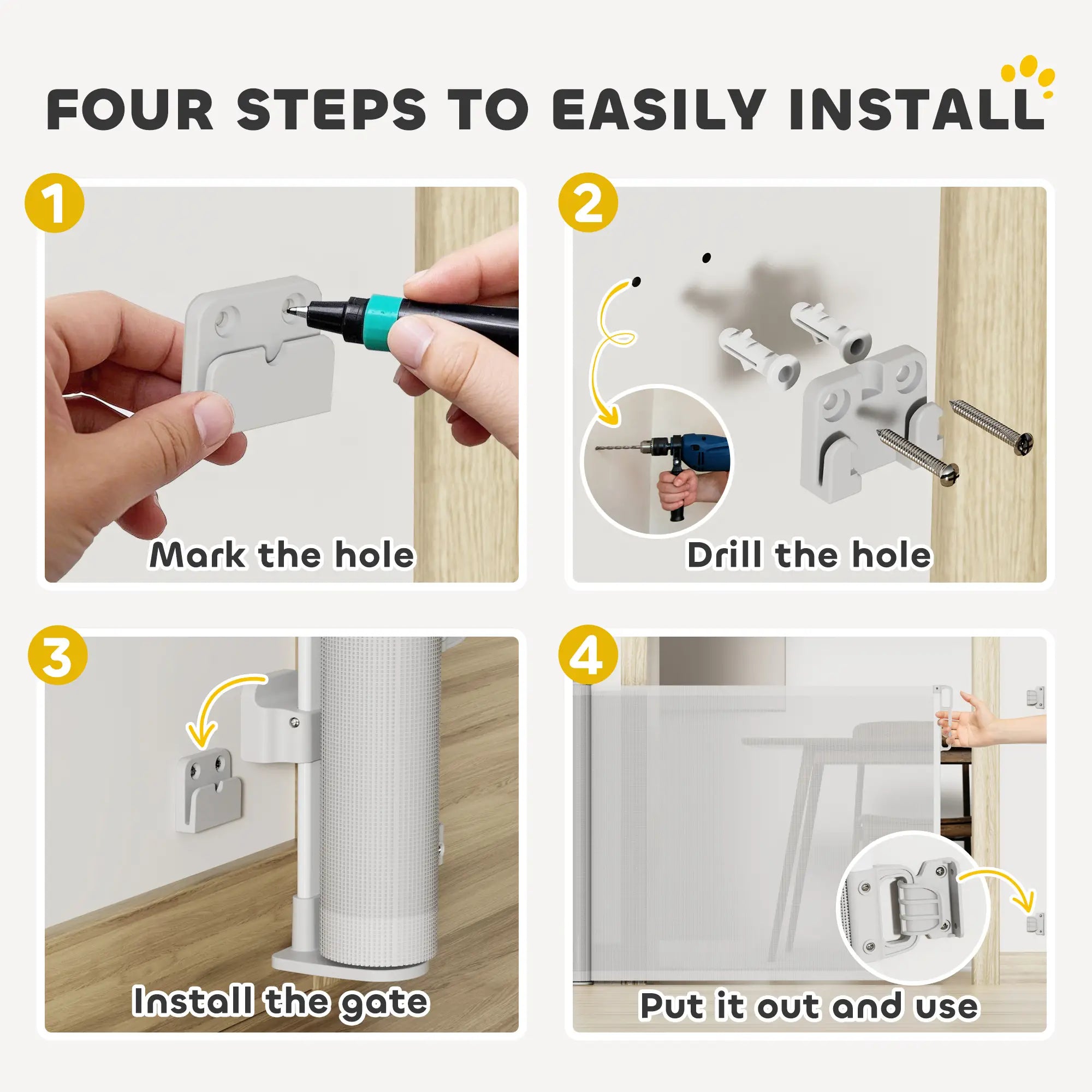 Retractable Dog Gate, 55