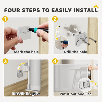 Retractable Dog Gate, 55" Wide, 34" Tall, Indoor Outdoor, Grey Houses, Kennels & Pens at Gallery Canada