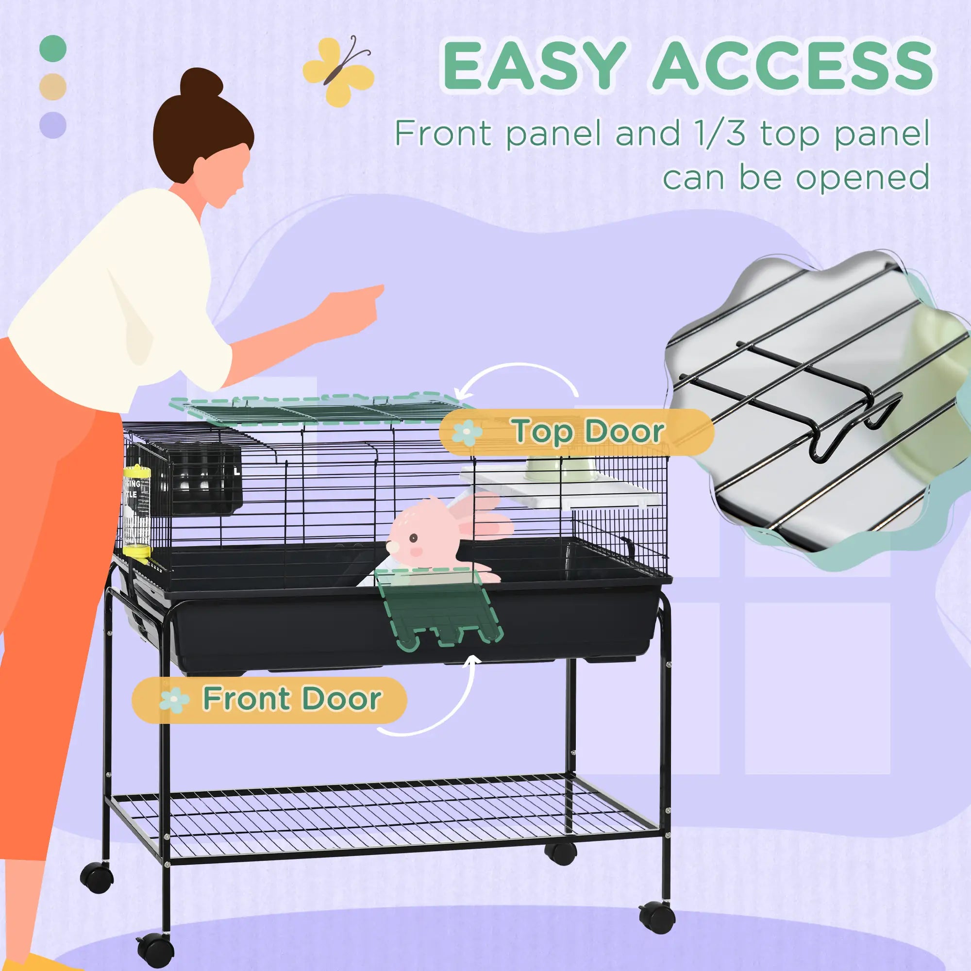 Small Animal Cage, Rolling Rabbit Hutch, Deluxe Pet Habitat Houses & Habitats at Gallery Canada