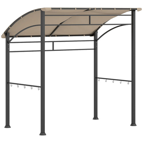 7' x 5' BBQ Grill Gazebo Tent, Steel Frame, Hooks, Khaki