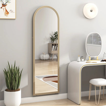 64" x 21" Full Length Mirror, Arched Faux Stone Frame, Beige Full Length Mirrors at Gallery Canada