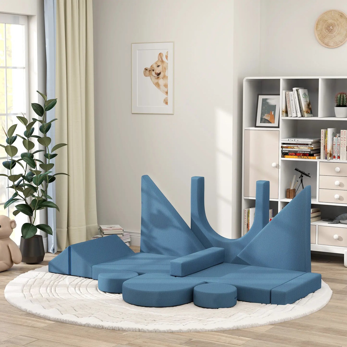 12-Piece Modular Kids Play Couch, Convertible Sofa, Blue Kids Chairs & Seating at Gallery Canada