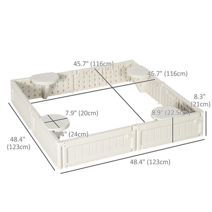 Kids Outdoor Sandbox with Canopy, Fabric Liner, Cream White Sandboxes & Accessories at Gallery Canada