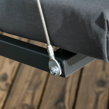 3-Person Patio Swing Chair, Adjustable Canopy, Cushioned Seat, Dark Grey Patio Swings with Stand at Gallery Canada