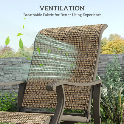 Outdoor Glider Chair, Steel Frame Mesh Fabric, Light Mixed Brown, Brown Outdoor Gliders at Gallery Canada