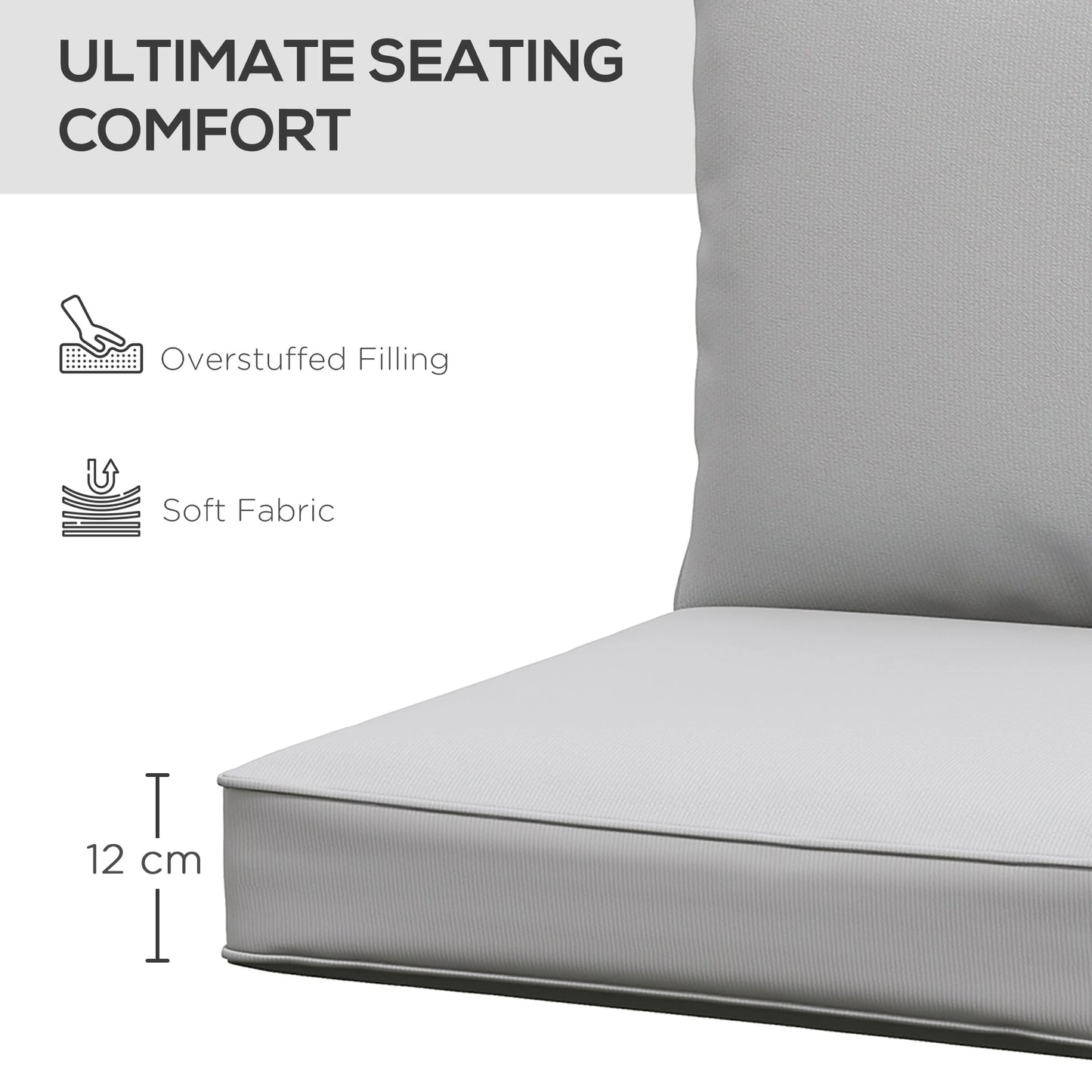 Patio Chair Cushions, Thick Deep Seat, Light Grey Patio Chair Cushions at Gallery Canada