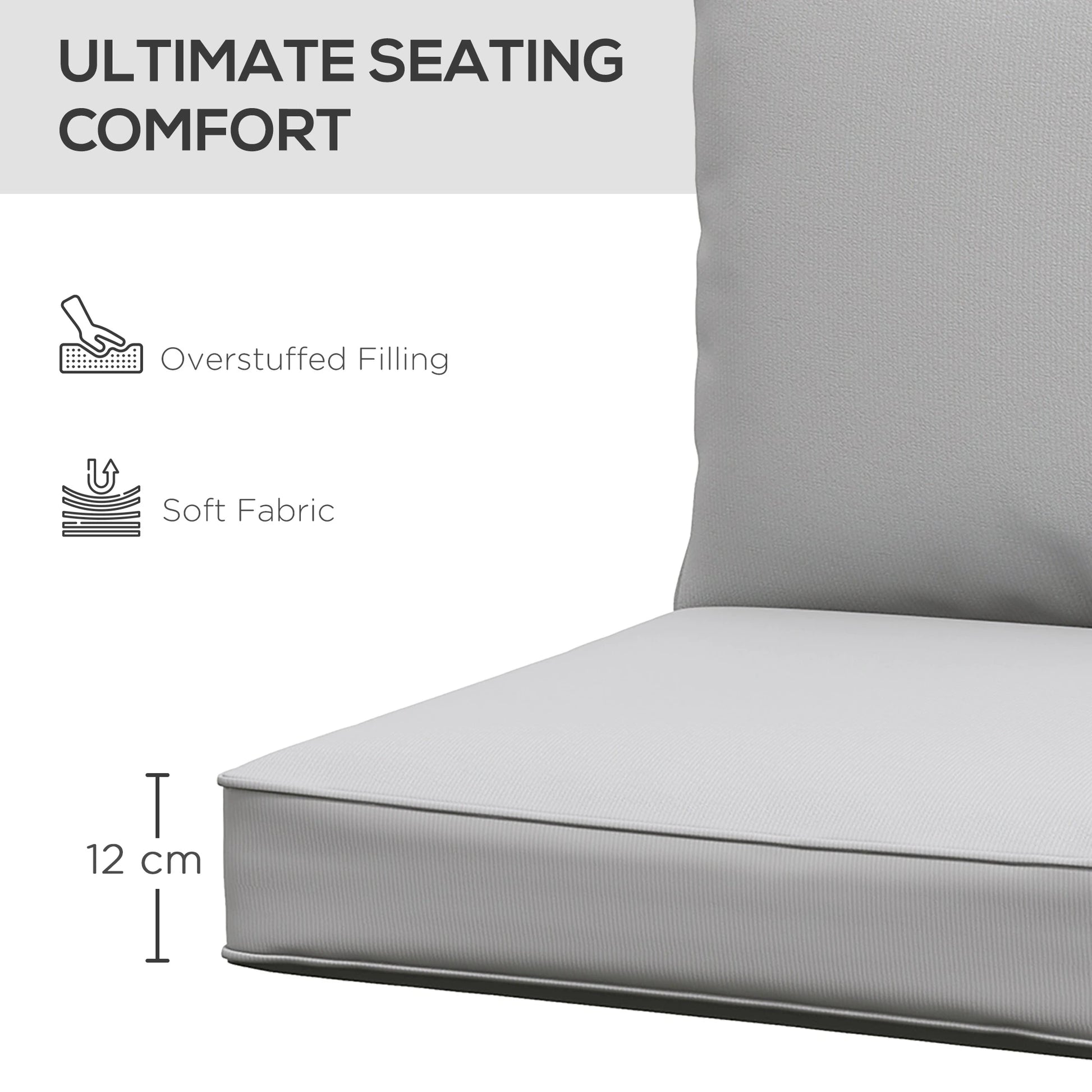 Patio Chair Cushions, Thick Deep Seat, Light Grey Patio Chair Cushions at Gallery Canada