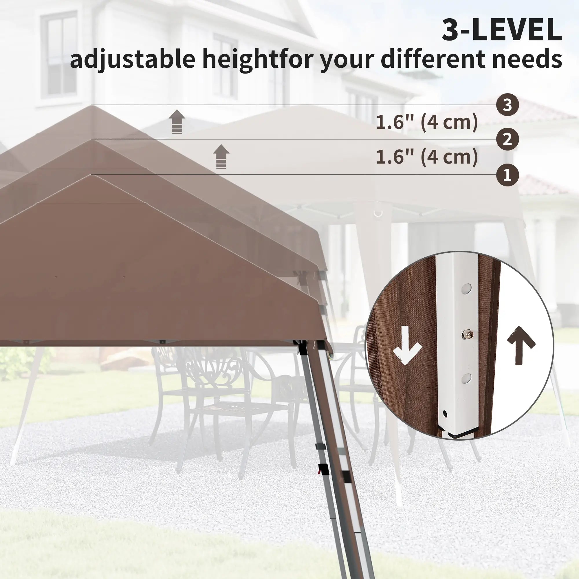 8' x 8' Pop Up Canopy, Outdoor Folding Tent, Portable Party Tent Pop Up Canopies at Gallery Canada