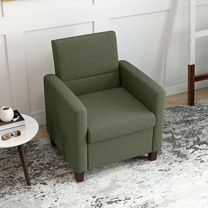 Modern Fabric Accent Chair, Seat Cushion, Non-Slip Pads, Dark Green Accent Chairs at Gallery Canada