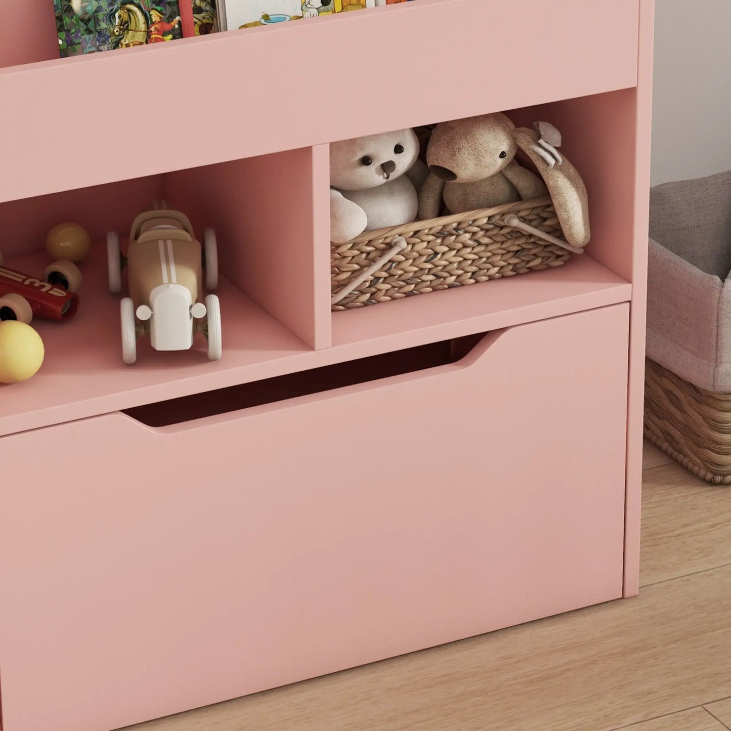 Kids Bookcase with Storage Drawer, for Classroom, Bedroom, Pink Baby & Kids Storage at Gallery Canada