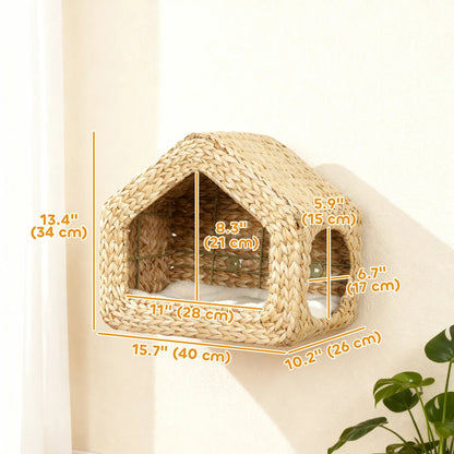 Cat Wall Shelf, Wall Mounted Cat House, Washable Cushion, Natural Cat Climbing Wall at Gallery Canada
