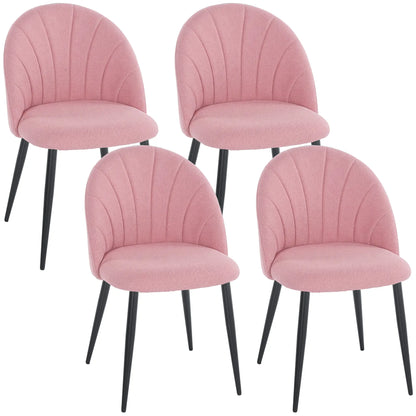 Modern Dining Chairs Set Of 4, Upholstered, Metal Legs, Pink Dining Chairs Pink, Black at Gallery Canada