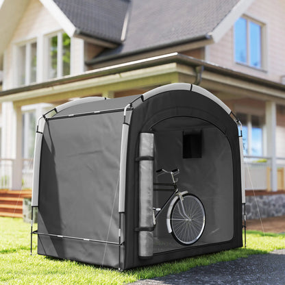 Bike Storage Shed Tent, Portable Waterproof, 210D Oxford Fabric, Black Car Shelters at Gallery Canada