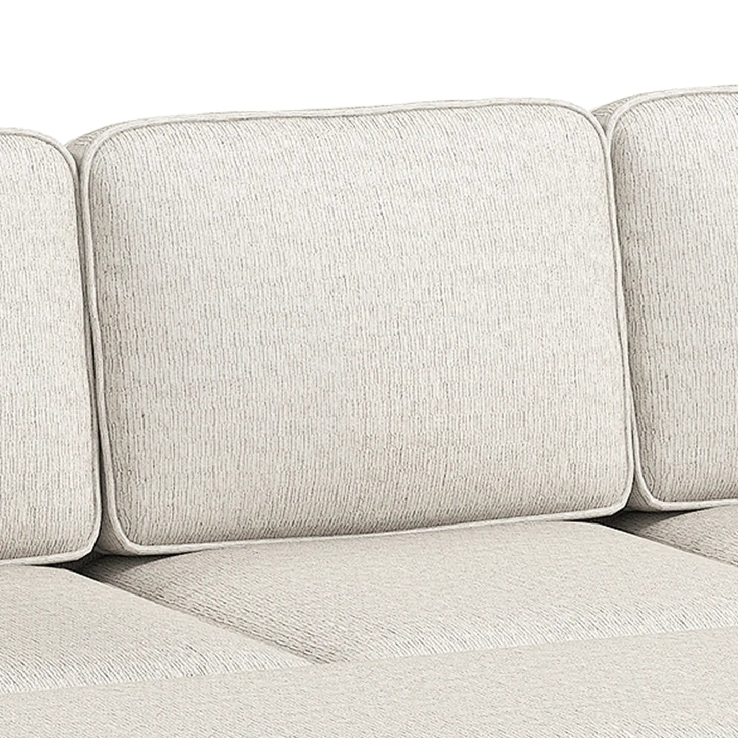 Modular Sectional Sofa Bed With Reversible Ottoman, Beige