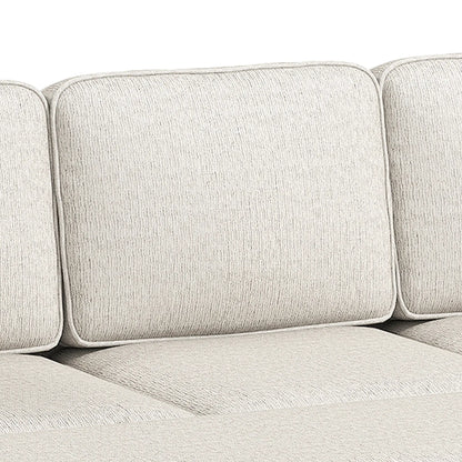 Modular Sectional Sofa Bed With Reversible Ottoman, Beige