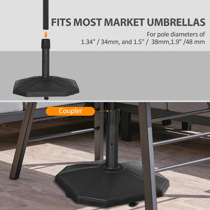 48lbs Concrete Umbrella Base, Outdoor Stand for Lawn, Deck, Garden, Black Umbrella Bases at Gallery Canada