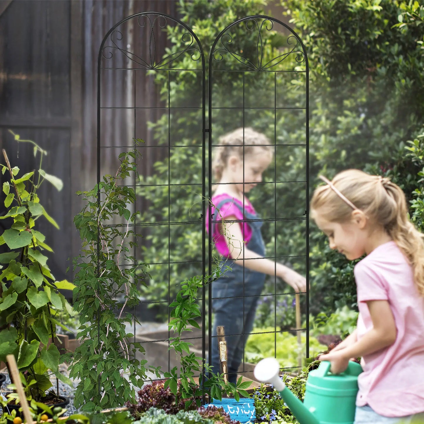 2 Pcs Metal Garden Trellis, Outdoor Plant Support for Climbing Plants Plant Stands at Gallery Canada