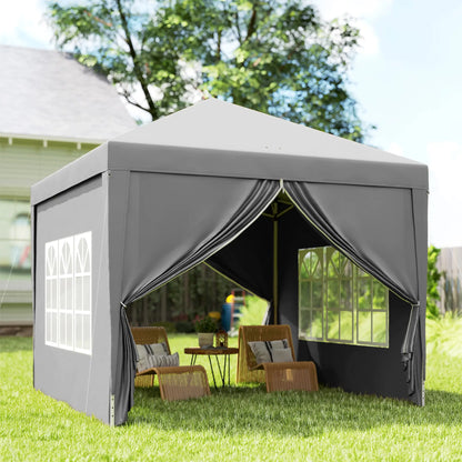 10'x10' Light Grey Outdoor Pop Up Party Tent Wedding Gazebo Canopy, Light Grey Pop Up Canopies at Gallery Canada