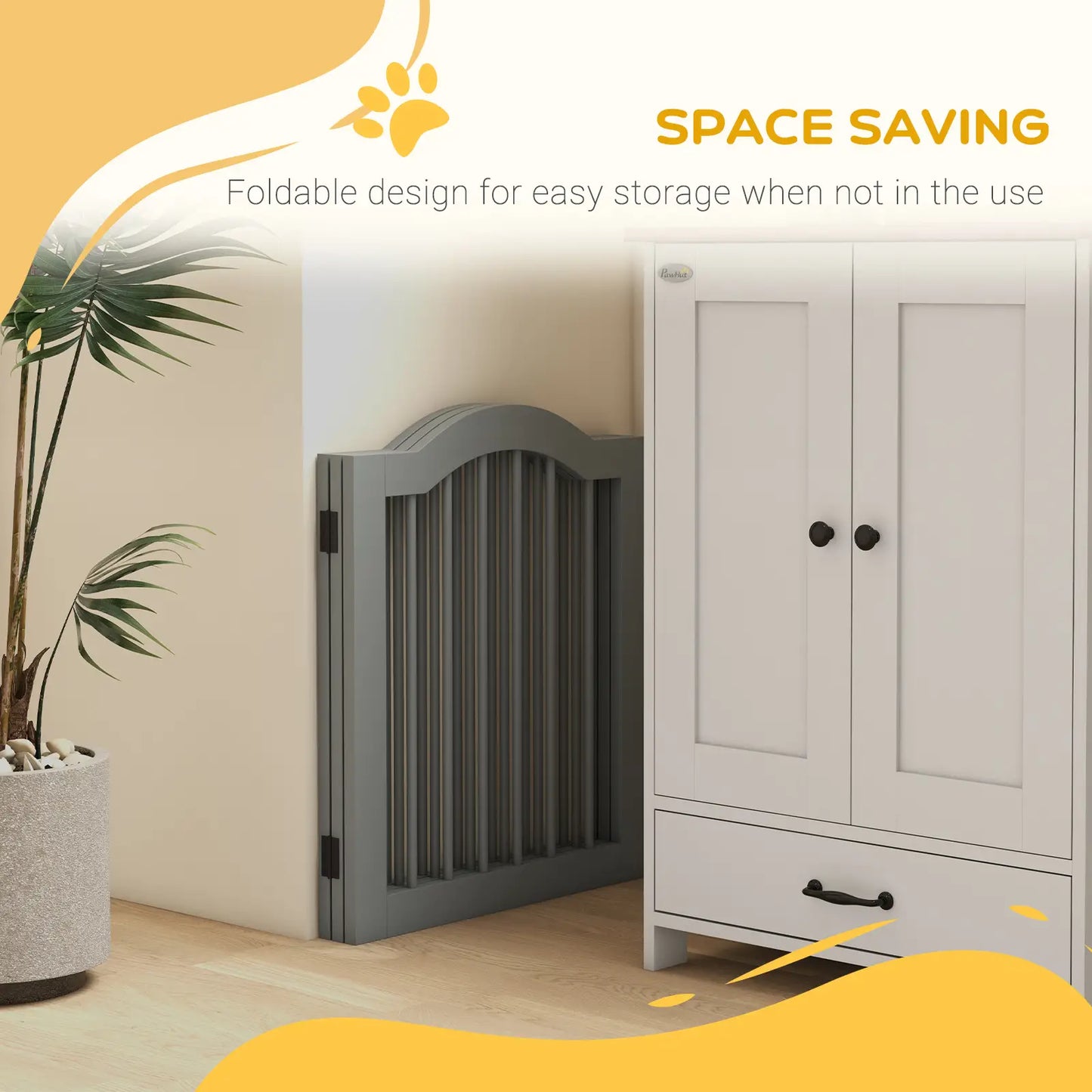 24" Freestanding Pet Gate, 2 Support Feet, Light Grey Houses, Kennels & Pens at Gallery Canada