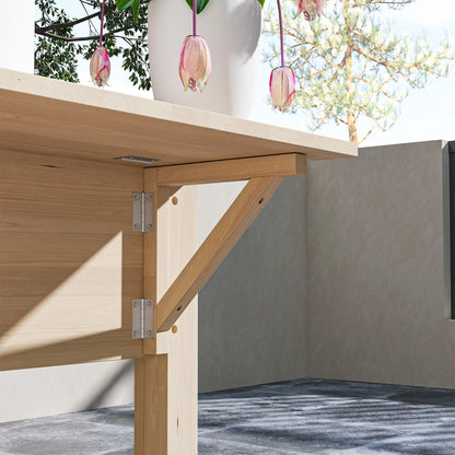 Raised Garden Bed, Wood Planter Box with Side Table, Natural Raised Garden Beds at Gallery Canada