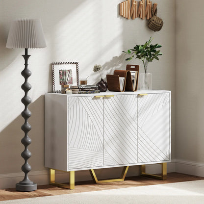 Sideboard Buffet Cabinet, Adjustable Shelves, TV Cabinet for 50 Inch, White Storage Cabinets at Gallery Canada