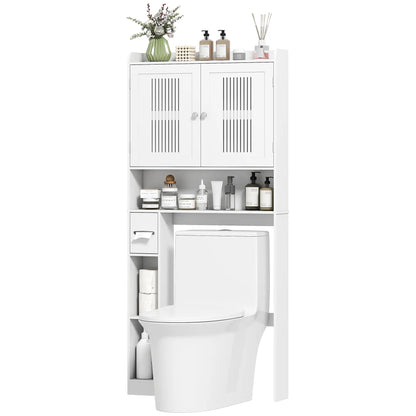 Over Toilet Storage Cabinet, Adjustable Shelf, Toilet Paper Holder Bathroom Cabinets White at Gallery Canada