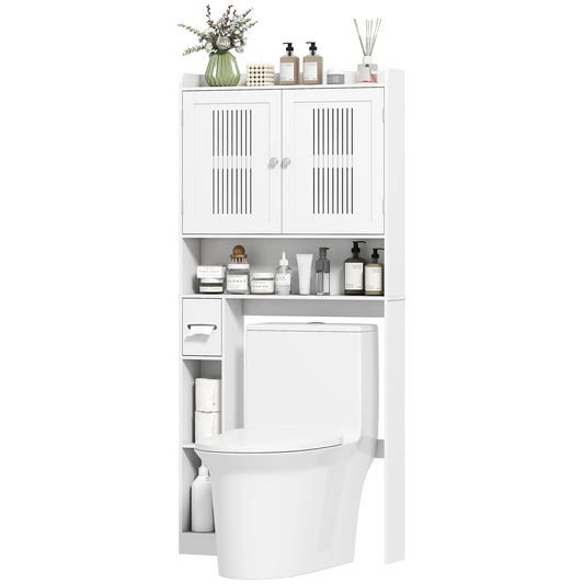 Over Toilet Storage Cabinet, Adjustable Shelf, Toilet Paper Holder Bathroom Cabinets White at Gallery Canada