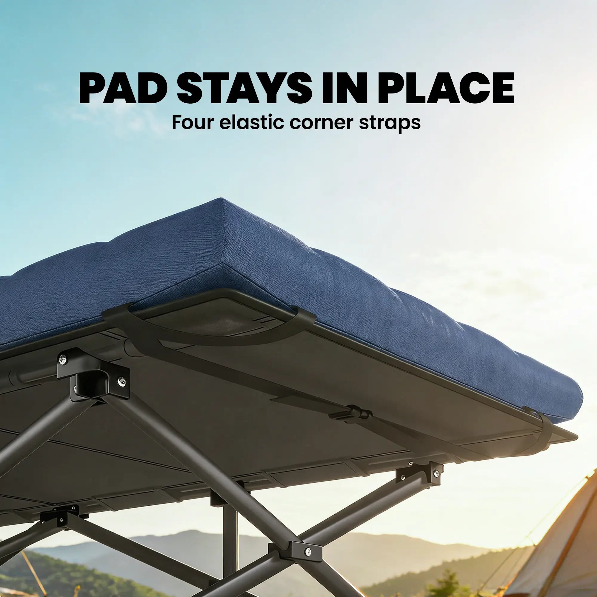 Set Of 2 Camping Cots With Soft Pad, 32