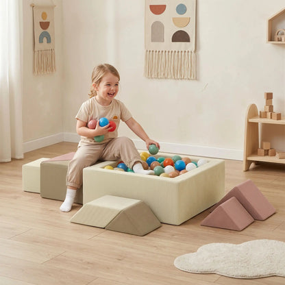 Blocs de mousse pour tout-petits en 9 pièces avec jeu de tangram, lavables