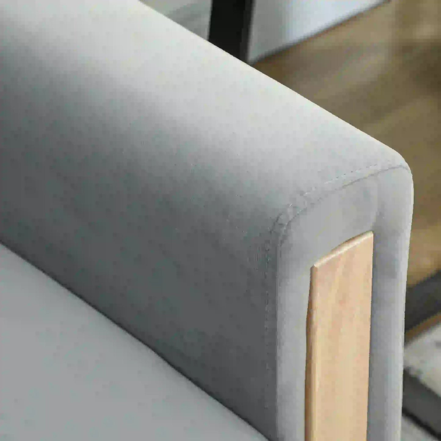 53" Loveseat Sofa, 2 Seater with Wood Legs, Velvet, Grey 2-Seater Sofas at Gallery Canada