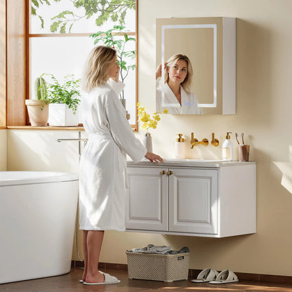 Medicine Cabinet With Lights, Demister Pad, Adjustable Shelves, White Mirror Medicine Cabinets at Gallery Canada