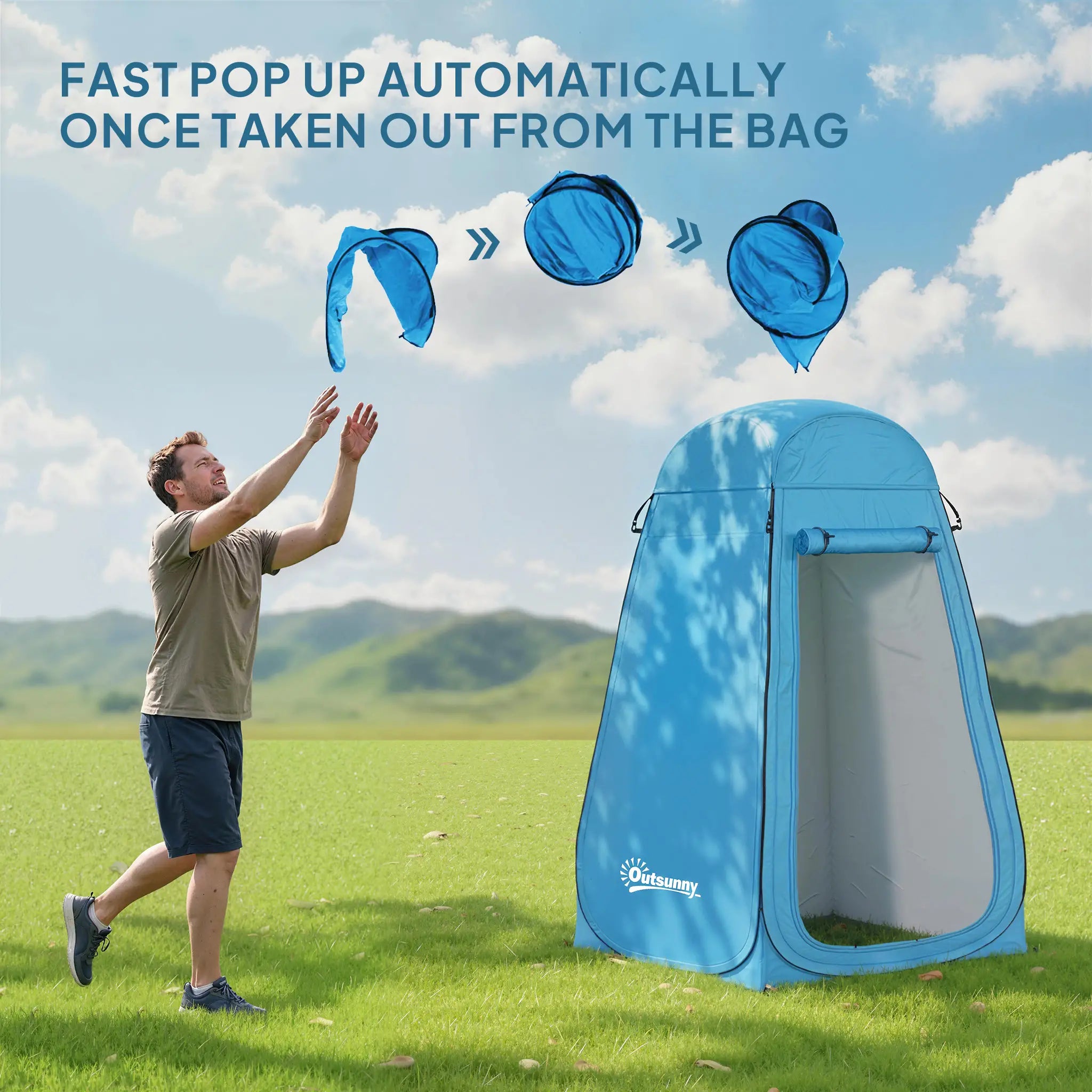 Pop Up Shower Tent, Portable Privacy Room, Blue Camping Tents at Gallery Canada