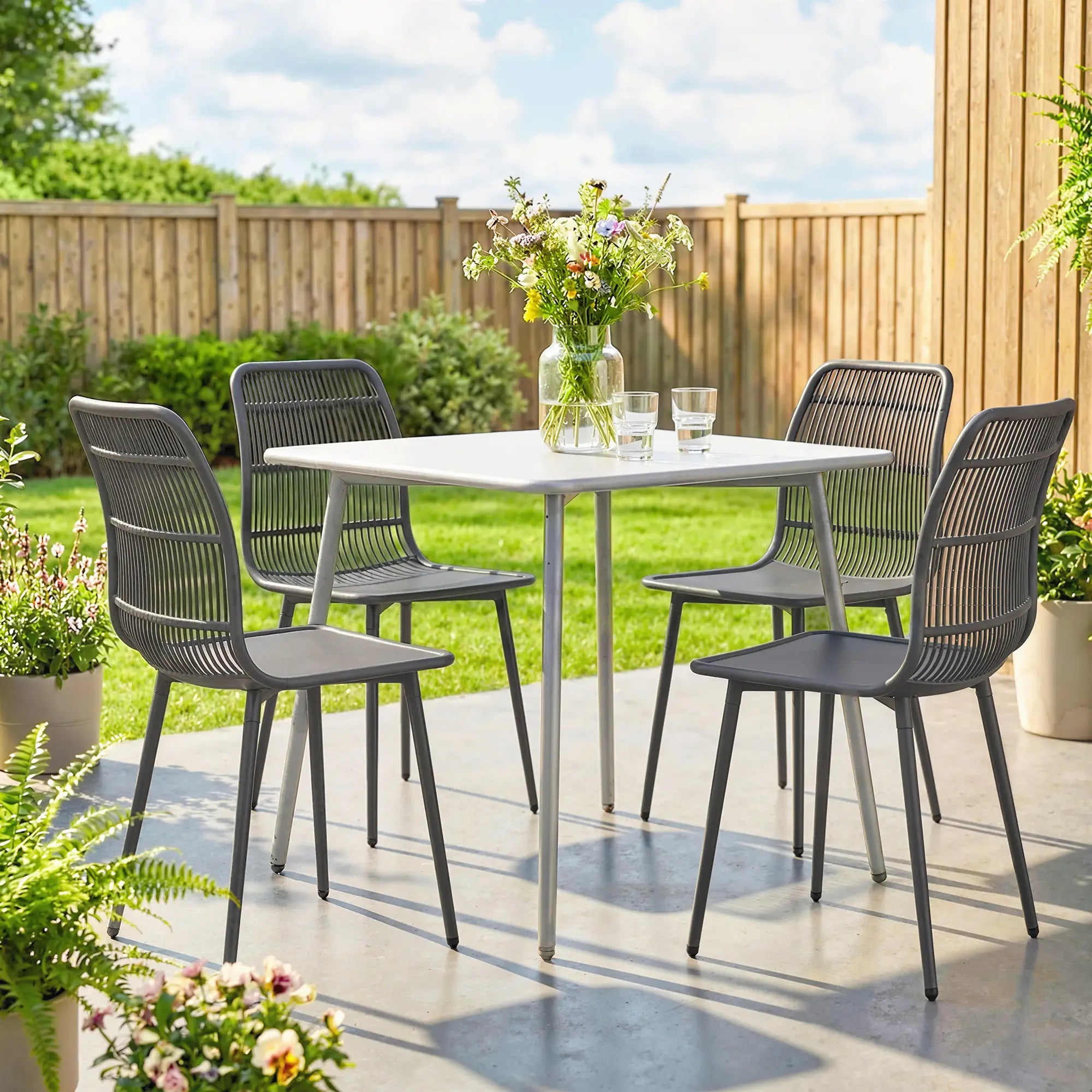 Outdoor Dining Chairs Set Of 4, Grey Patio Chairs at Gallery Canada