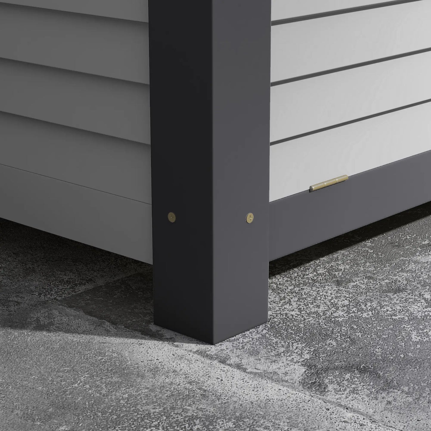 Wooden Elevated Planter Box with Storage, 59" x 30" x 29.5", Grey Galvanized Planter Boxes at Gallery Canada