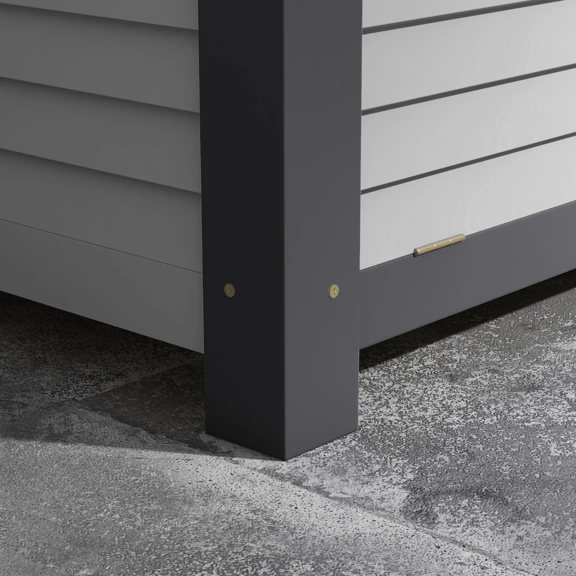 Wooden Elevated Planter Box with Storage, 59" x 30" x 29.5", Grey Galvanized Planter Boxes at Gallery Canada