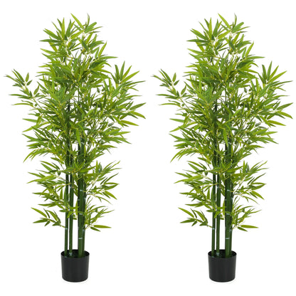 5FT Artificial Bamboo Tree, Faux Decorative Plant, Set of 2 Artificial Trees Green at Gallery Canada