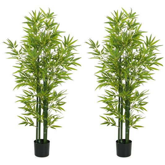 5FT Artificial Bamboo Tree, Faux Decorative Plant, Set of 2 Artificial Trees Green at Gallery Canada