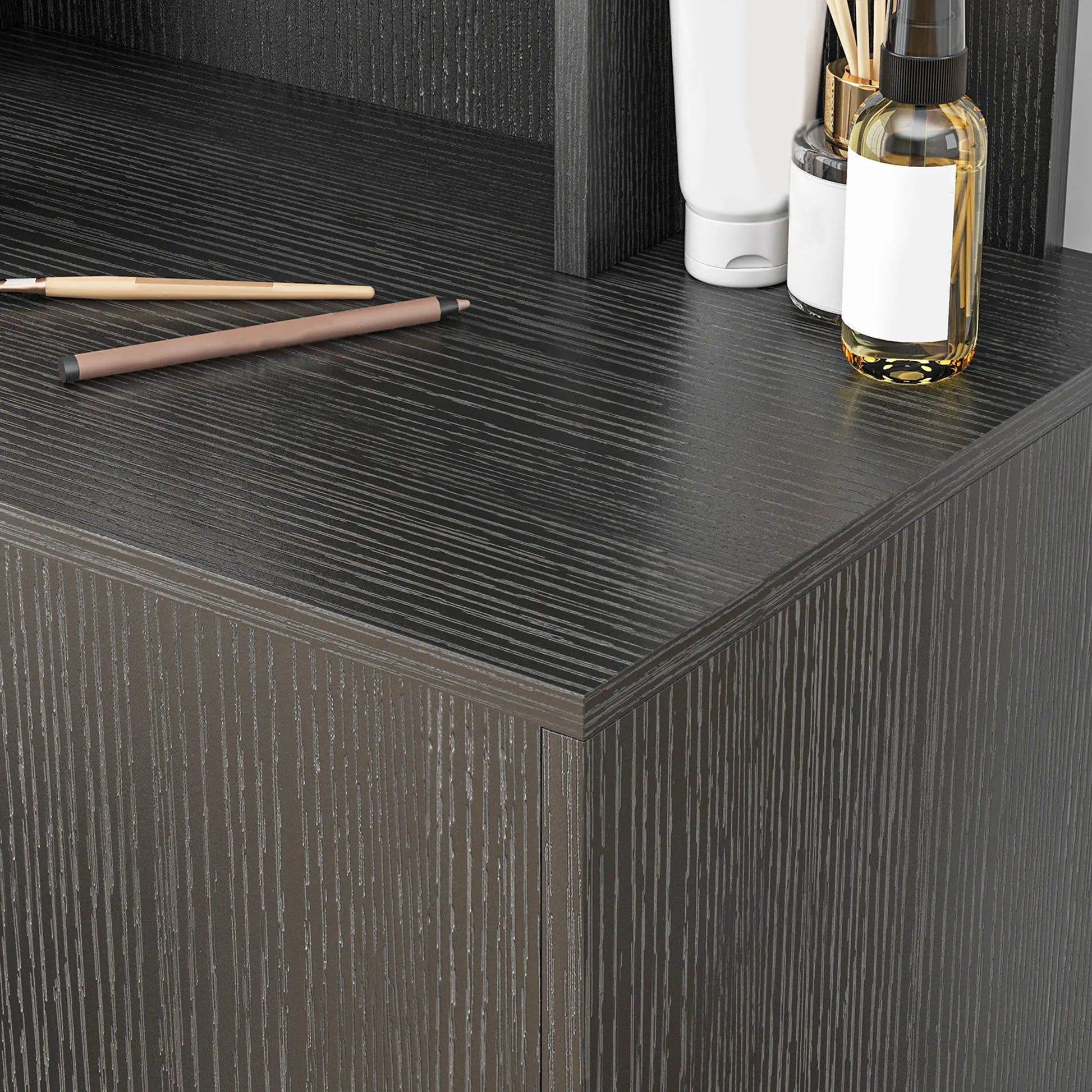 LED Vanity Table Set with Stool, Mirror, Drawer, Cabinet Shelves Dressing & Vanity Tables at Gallery Canada