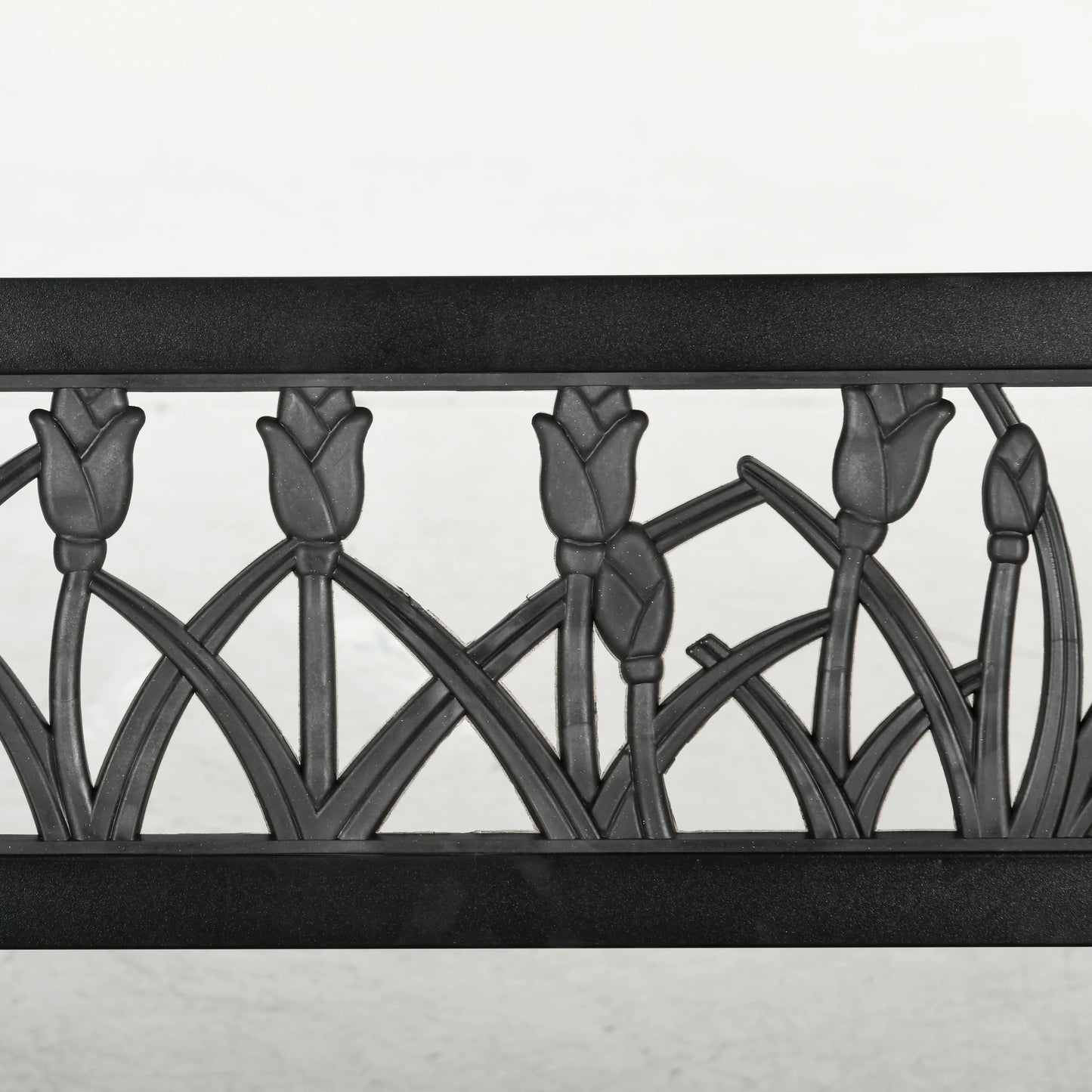 49" Metal Outdoor Bench, Curved Arms, Slatted Seat, Patio, Backyard, Lawn Outdoor Benches at Gallery Canada
