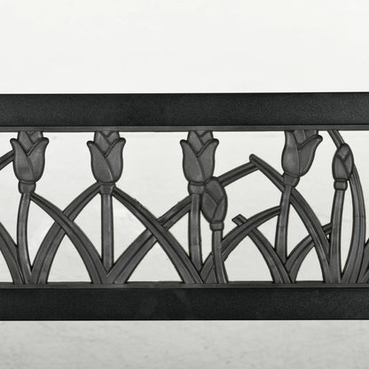 49" Metal Outdoor Bench, Curved Arms, Slatted Seat, Patio, Backyard, Lawn Outdoor Benches at Gallery Canada