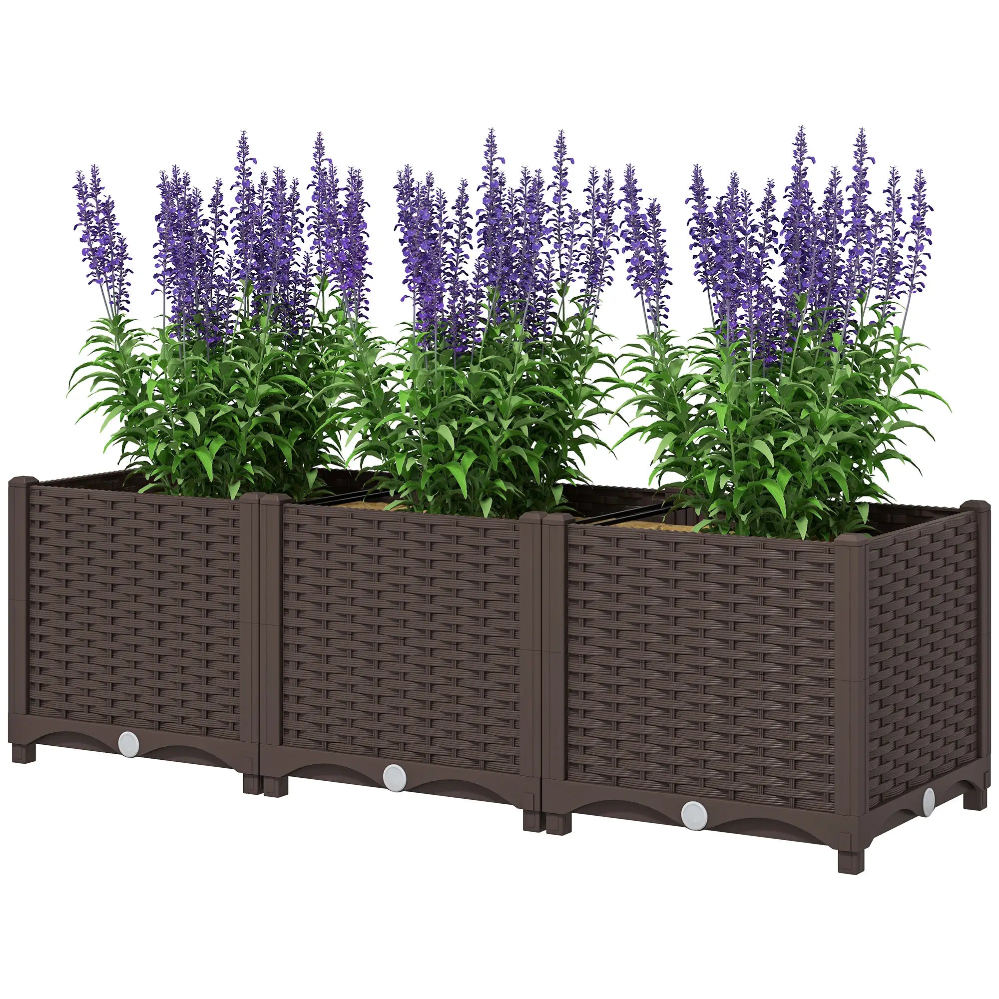 Plastic Raised Garden Bed, Outdoor Planter Box, 47.2