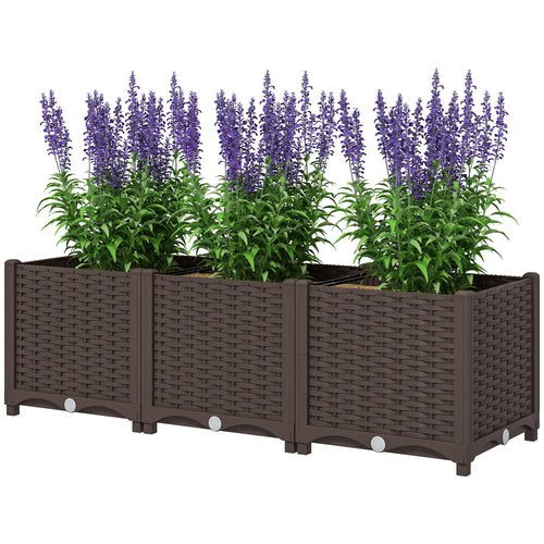 Plastic Raised Garden Bed, Outdoor Planter Box, 47.2