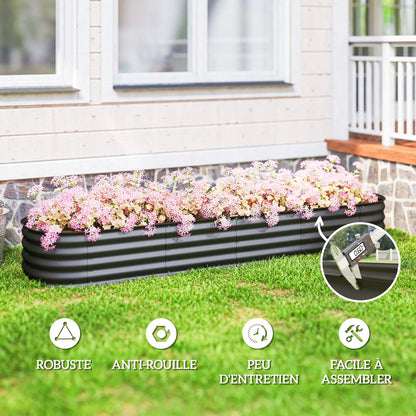 7.9 x 2 x 1ft Galvanized Raised Garden Bed, Metal Planter Box, Dark Grey Raised Garden Beds at Gallery Canada
