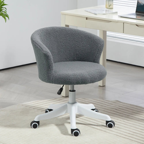 Armless Office Chair, Adjustable Height, Swivel Wheels, Mid Back, Grey
