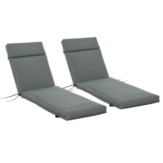 Outdoor Lounge Chair Cushion Set, 77.2" x 21.7", Dark Grey Patio Chair Cushions Dark Grey at Gallery Canada