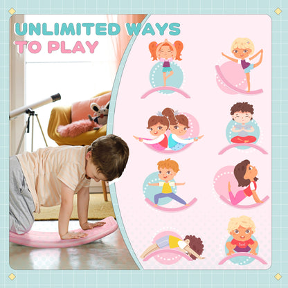 32.3" Balance Board, Wobble Board, Kids Rocker, Montessori Toy, Pink Baby Gym & Playmats at Gallery Canada