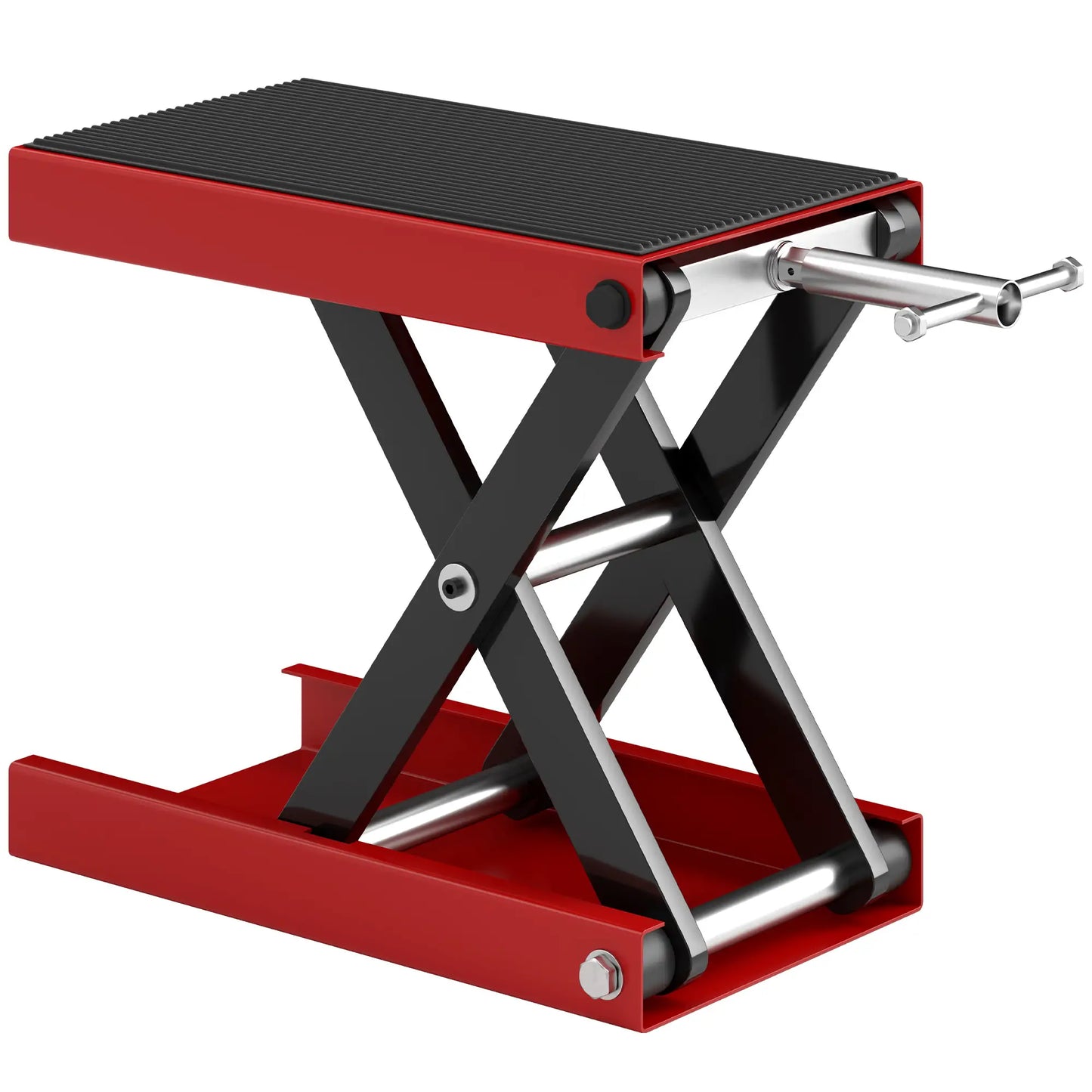 1100lbs Motorcycle Jack, Adjustable Scissor Lift, Anti-Slip Deck, Red Bike Trainer Stands at Gallery Canada