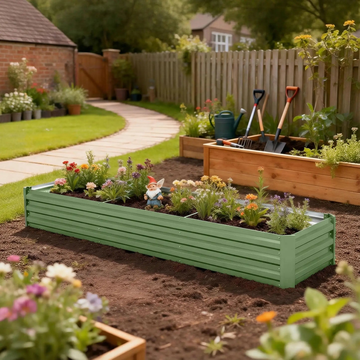 8'x2'x1' Galvanized Raised Bed, Elevated Planter Box, Light Green Galvanized Planter Boxes at Gallery Canada