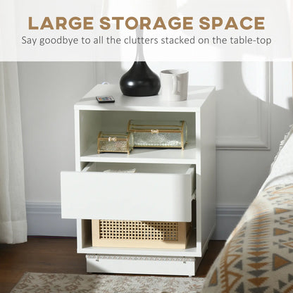 LED Nightstand with Lights, Drawer, 2 Shelves, Remote, 15.7 Inch Bedside Tables at Gallery Canada