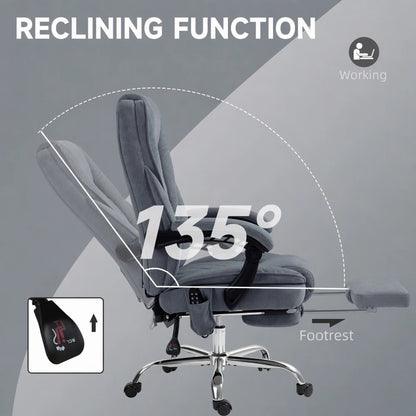 Massage Office Chair, Reclining Computer Chair, Adjustable Height, Footrest, Dark Grey Massage Chairs at Gallery Canada